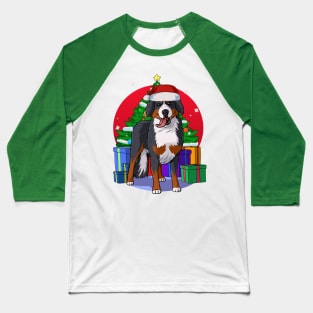 Bernese Mountain Dog Christmas Tree Baseball T-Shirt